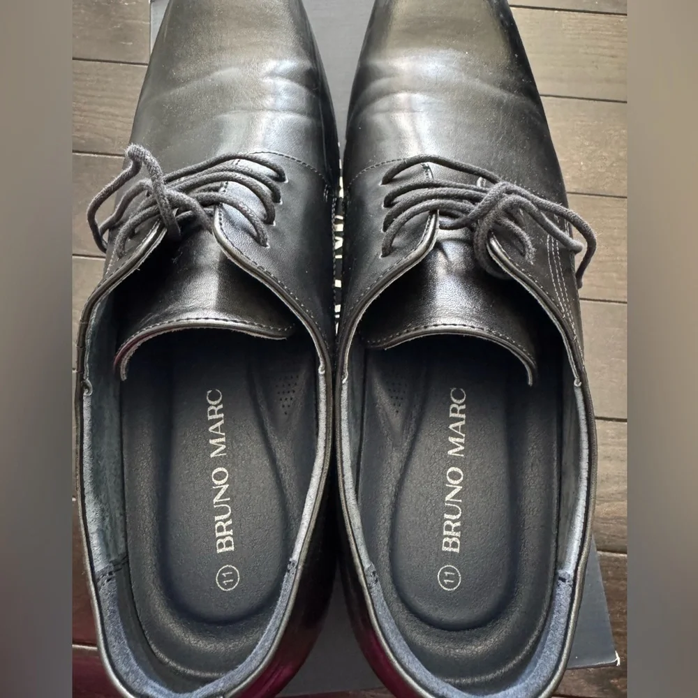 Men's Formal Black Oxford Lace Up Leather Lined Dress Shoes Size 11